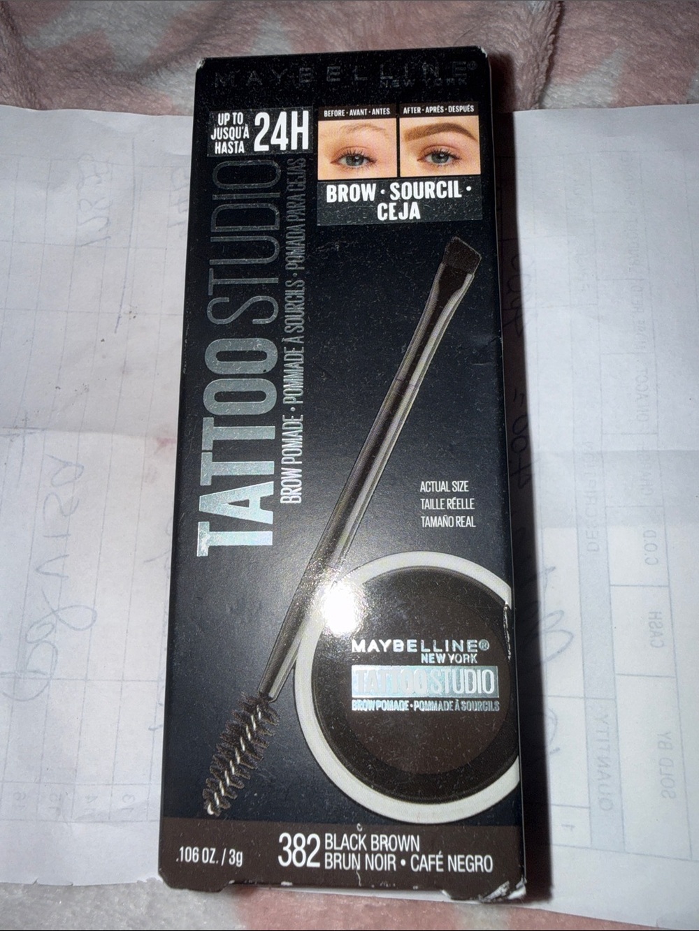 Maybelline Tattoo Studio Brow Pomade - Black Brown (382)